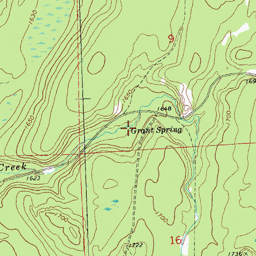 Topographic Map of Grant Spring, WI
