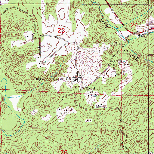 Topographic Map of Dogwood Grove Baptist Church, AL