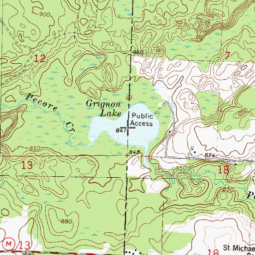 Topographic Map of Grignon Lake, WI