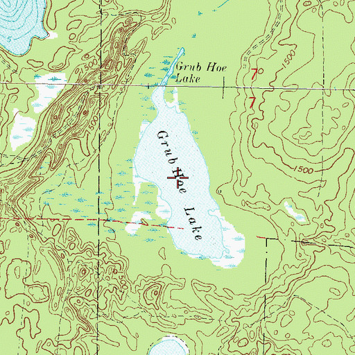 Topographic Map of Grub Hoe Lake, WI