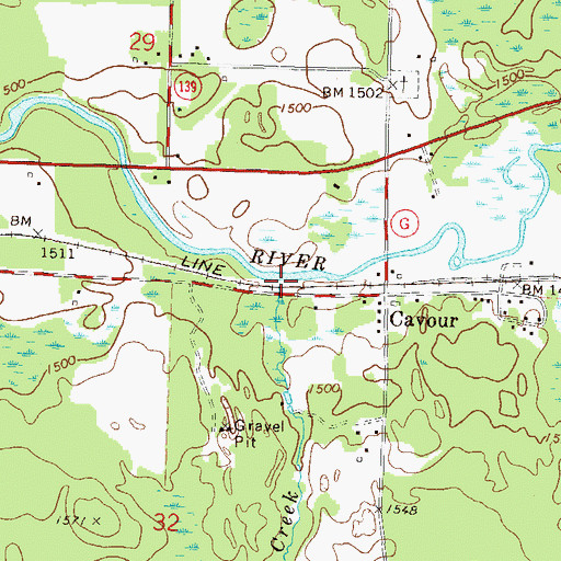Topographic Map of Gruman Creek, WI