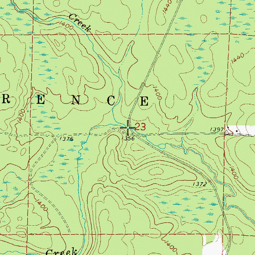 Topographic Map of Haley Creek, WI