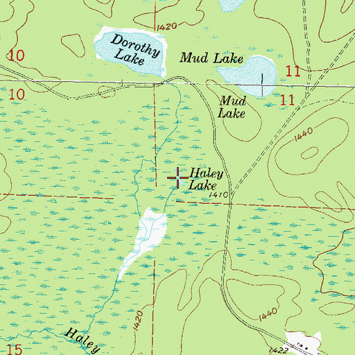 Topographic Map of Haley Lake, WI