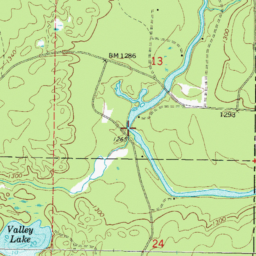 Topographic Map of Halley Creek, WI