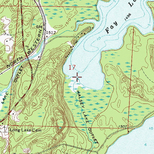 Topographic Map of Halsey Lake Outlet, WI
