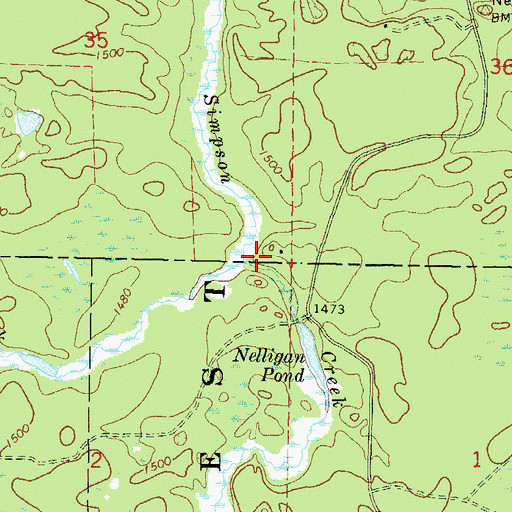 Topographic Map of Hanson Creek, WI