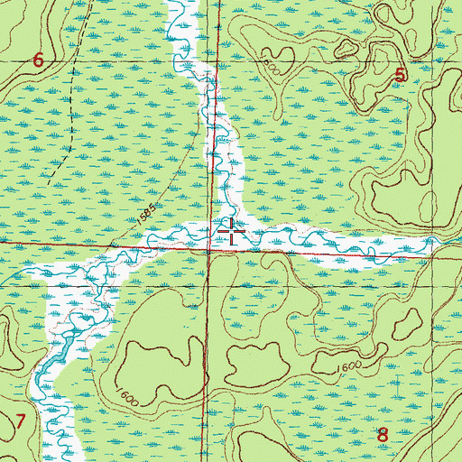 Topographic Map of Harris Creek, WI