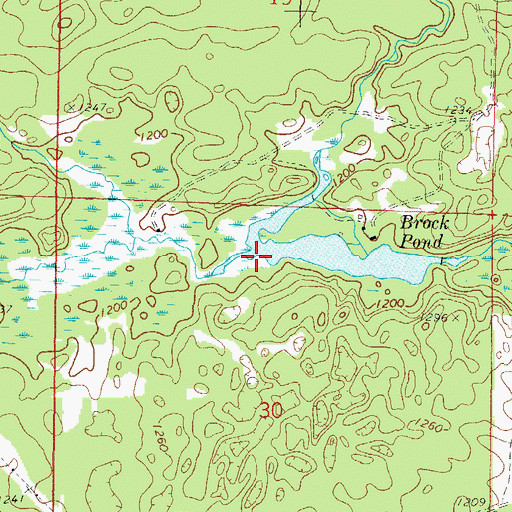 Topographic Map of Harvey Creek, WI