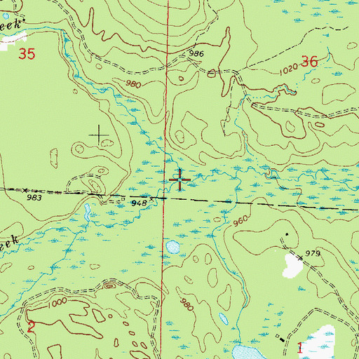 Topographic Map of Hay Creek, WI