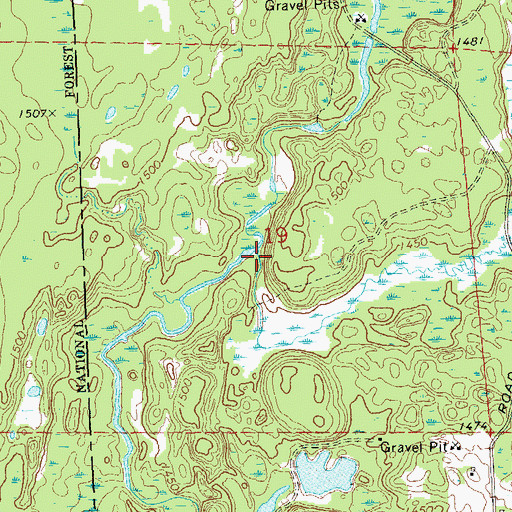 Topographic Map of Hay Creek, WI