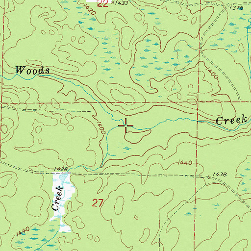 Topographic Map of Haymarsh Creek, WI