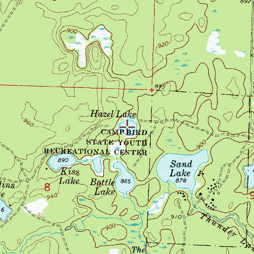 Topographic Map of Hazel Lake, WI