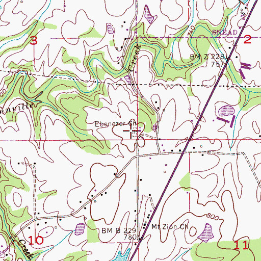 Topographic Map of Ebenezer Methodist Church, AL