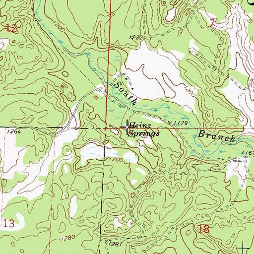 Topographic Map of Heinz Springs, WI