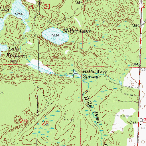 Topographic Map of Hells Acre Springs, WI
