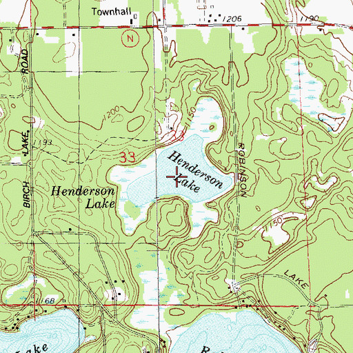 Topographic Map of Henderson Lake, WI