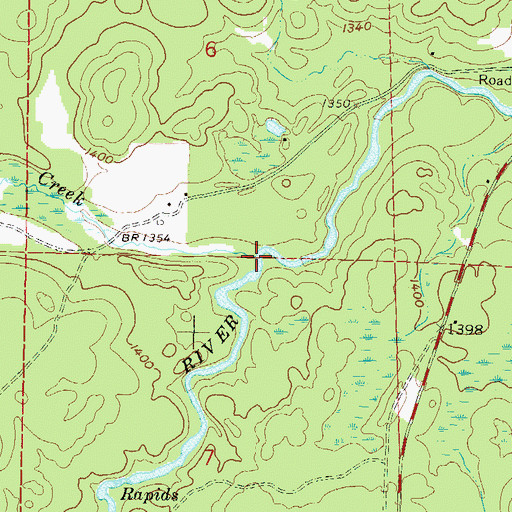 Topographic Map of Hendricks Creek, WI