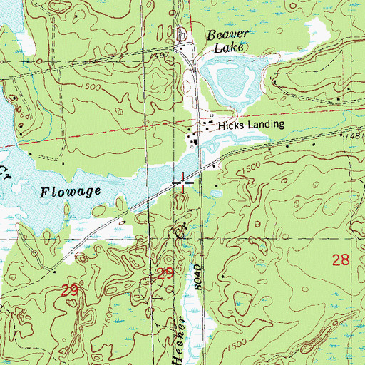 Topographic Map of Hesher Creek, WI