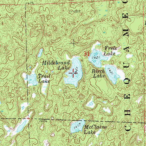 Topographic Map of Hildebrand Lake, WI