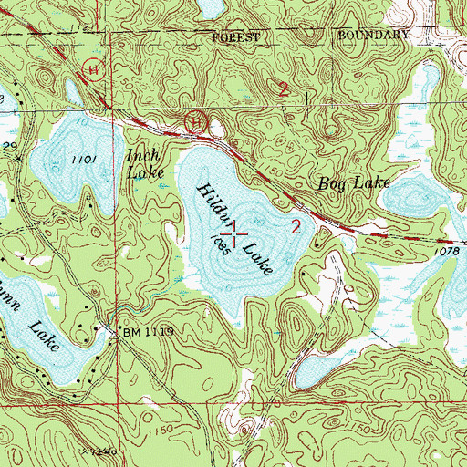 Topographic Map of Hildur Lake, WI