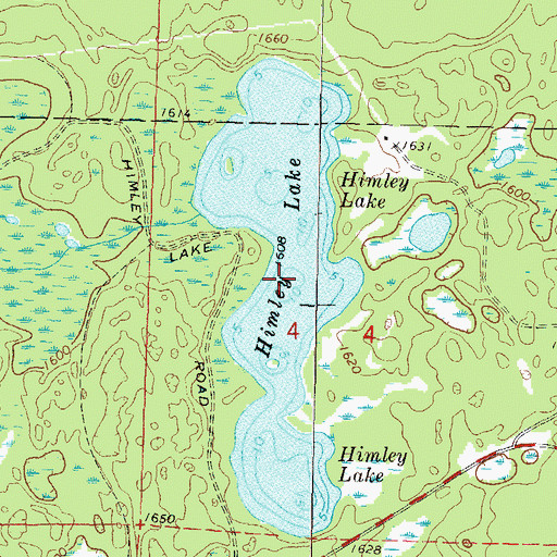 Topographic Map of Himley Lake, WI