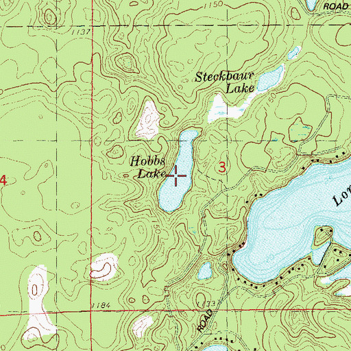 Topographic Map of Hobbs Lake, WI