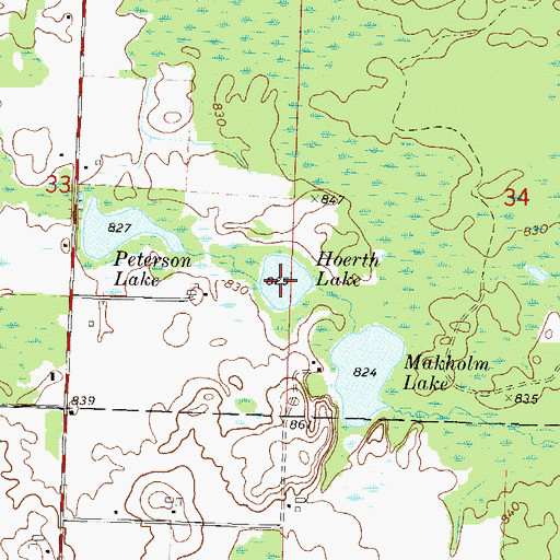 Topographic Map of Hoerth Lake, WI