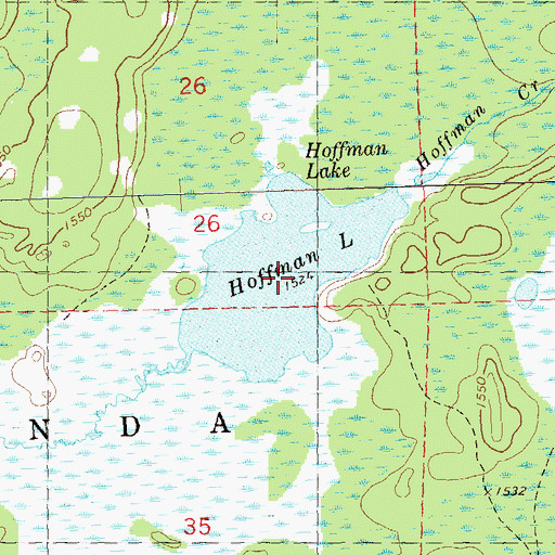 Topographic Map of Hoffman Lake, WI