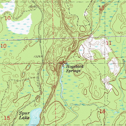 Topographic Map of Hogsback Springs, WI