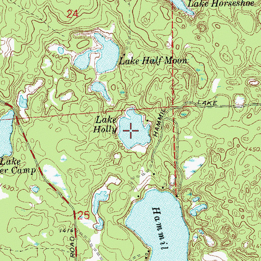Topographic Map of Lake Holly, WI