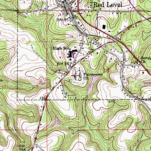 Topographic Map of Fairmount Missionary Baptist Church, AL
