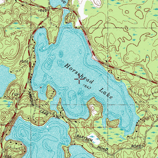 Topographic Map of Horsehead Lake, WI