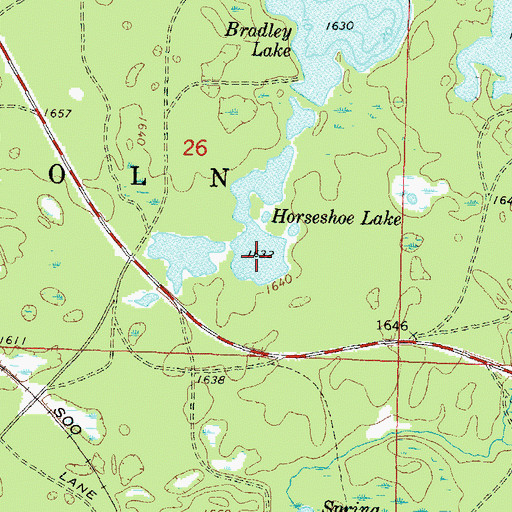 Topographic Map of Horseshoe Lake, WI