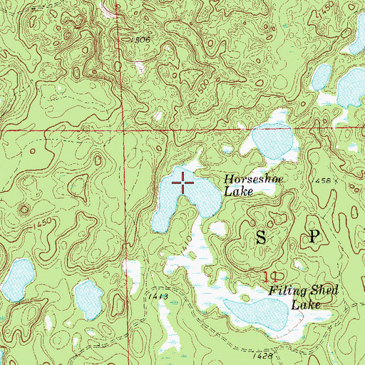 Topographic Map of Horseshoe Lake, WI
