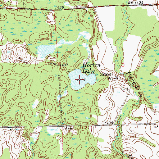 Topographic Map of Horten Lake, WI