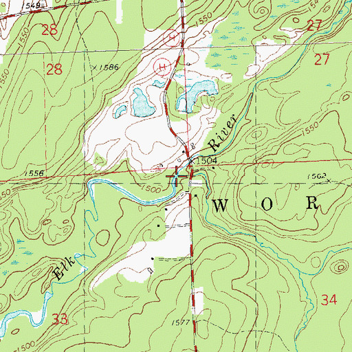 Topographic Map of Horton Creek, WI