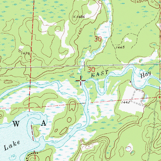 Topographic Map of Hungry Run, WI