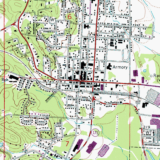 Topographic Map of Fayette, AL