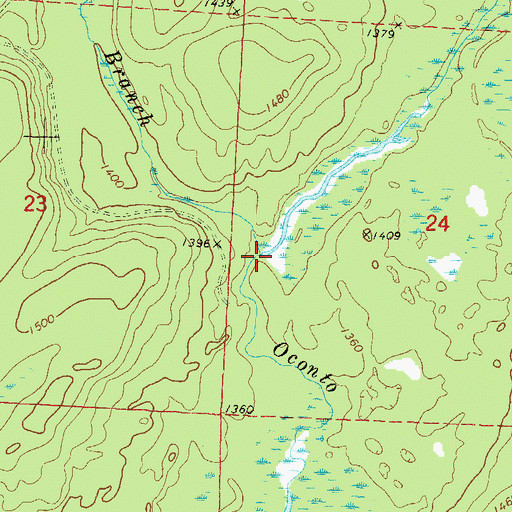 Topographic Map of Indian Creek, WI