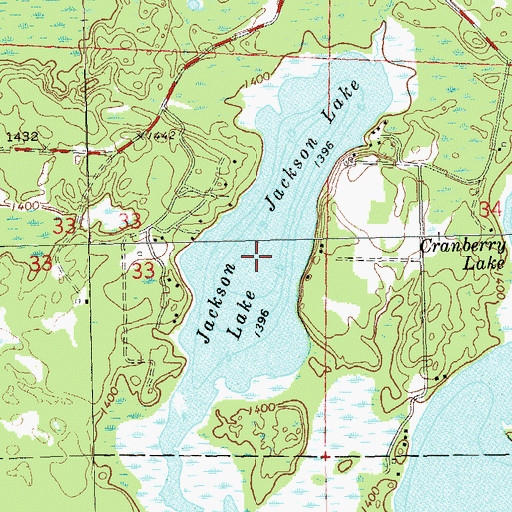 Topographic Map of Jackson Lake, WI
