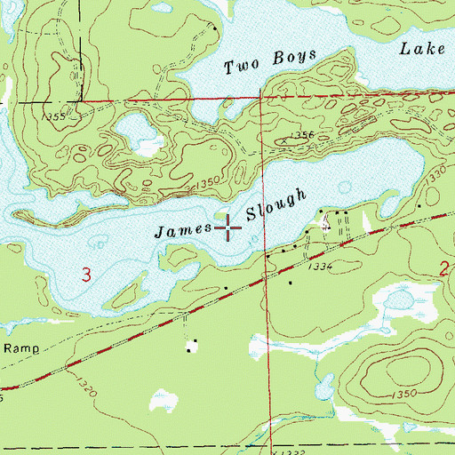 Topographic Map of James Slough, WI