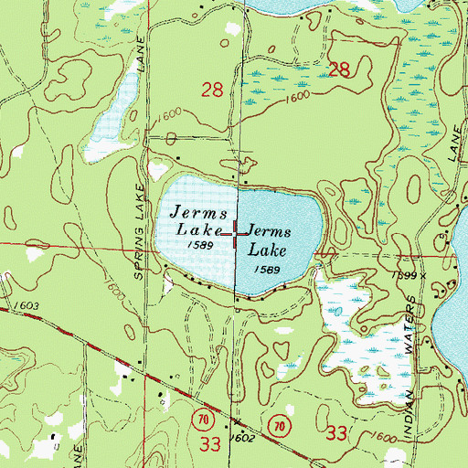 Topographic Map of Jerms Lake, WI