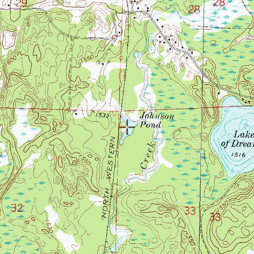 Topographic Map of Johnson Pond, WI