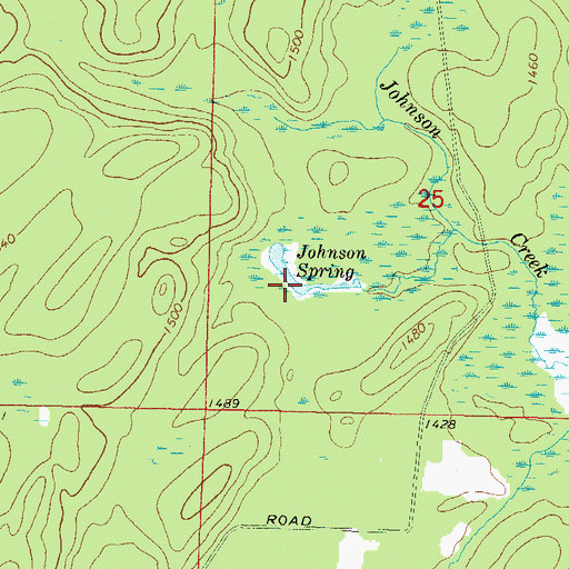 Topographic Map of Johnson Spring, WI