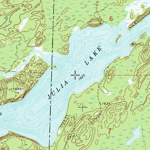 Topographic Map of Julia Lake, WI