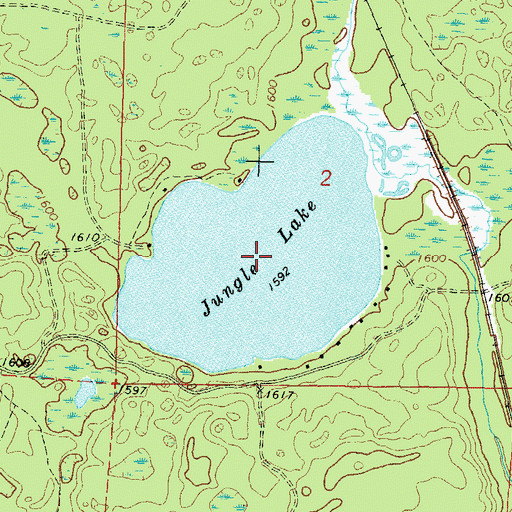Topographic Map of Jungle Lake, WI