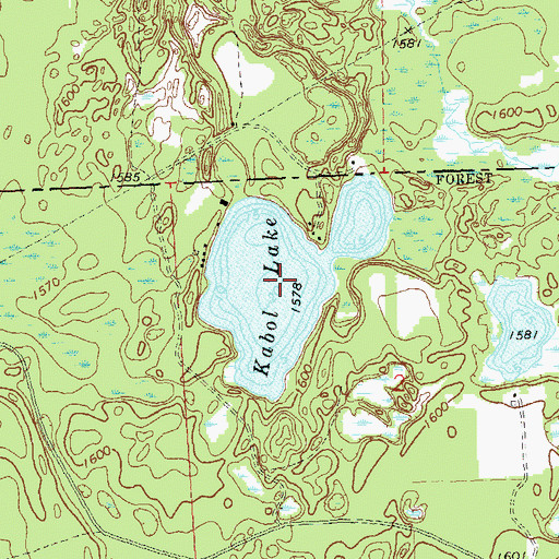 Topographic Map of Kabol Lake, WI