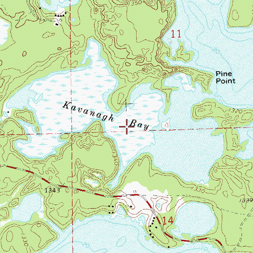 Topographic Map of Kavanagh Bay, WI