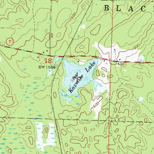 Topographic Map of Kazmier Lake, WI