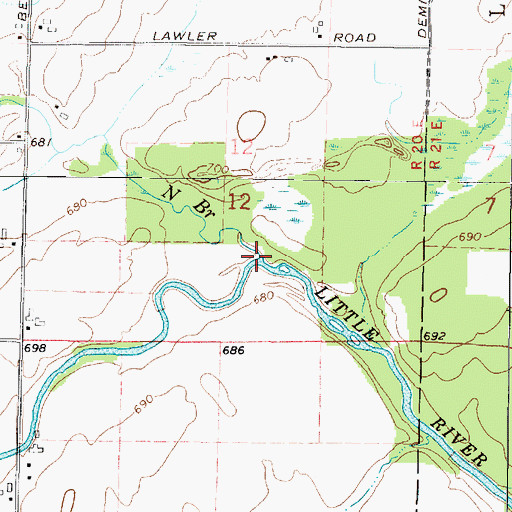 Topographic Map of Kelly Brook, WI